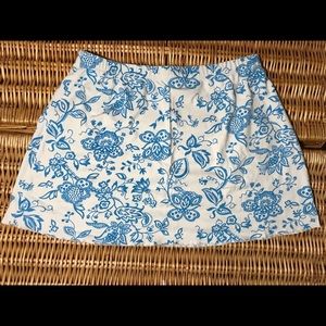 JERDOG Floral Pattern tennis skirt blue white active wear M